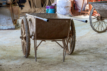 Trolley in furniture processing factory