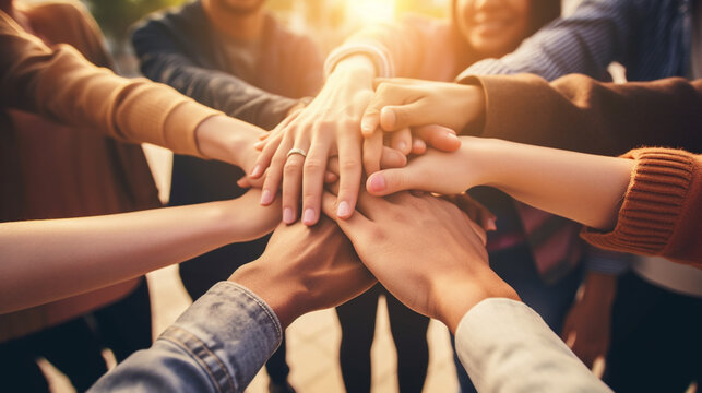 group of people holding hands