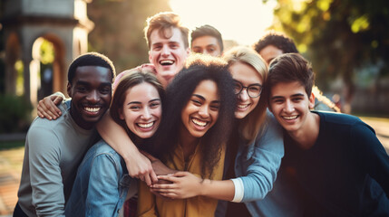 Obraz premium group of people in the city