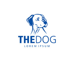 Vector of a dog head on white background, Pet. Animals