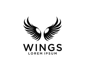 wings black logo vector illustration