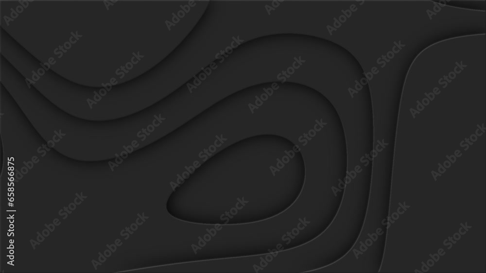 Poster black cutted abstract background pattern of lines and waves