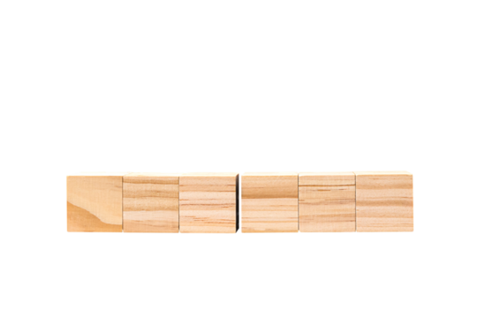 Wooden geometric shapes cube for conceptual design. Business, Education, game. isolated on  white background.PNG