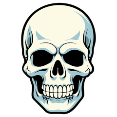 Human skull vector illustration. Halloween symbol of death, skeleton head, day of the dead.