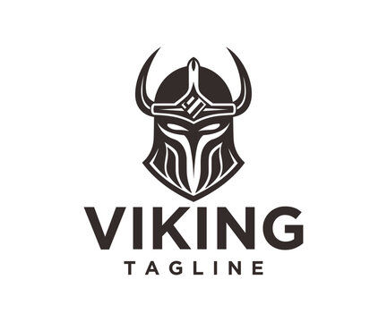 Viking Armor Helmet Warrior Knight for Cross Fit Gym, Game Club, Sport Club logo design