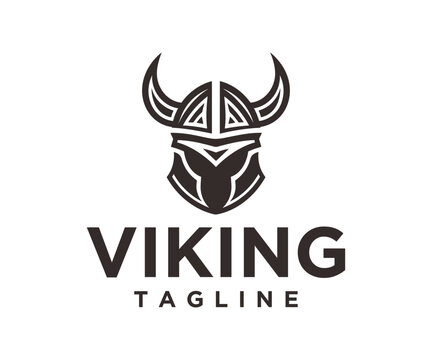 Viking Armor Helmet Warrior Knight for Cross Fit Gym, Game Club, Sport Club logo design
