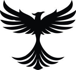 Phoenix silhouette logo design fire bird in mythology