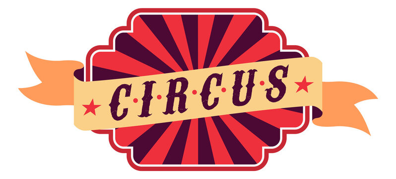 Circus logo template. Vintage fairground show emblem
