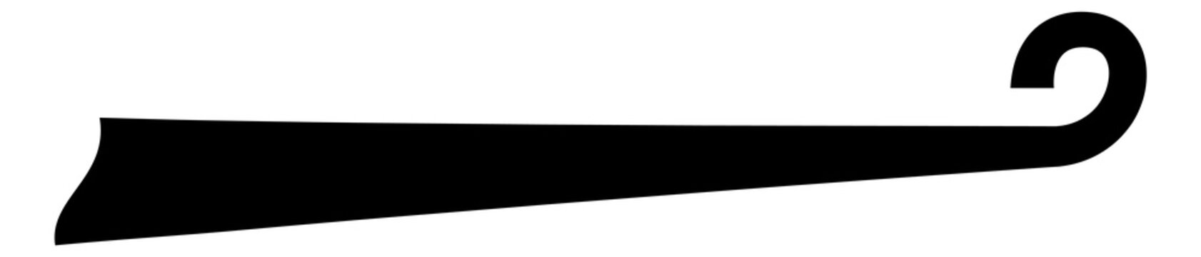 Text underline swoosh. Calligraphic text tail element