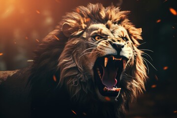 Roaring Lion Modern Design - AI Generated