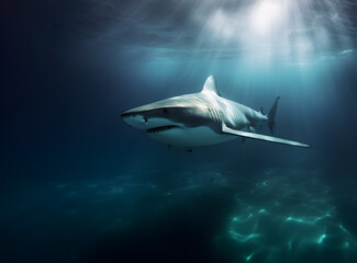 Obraz premium Great White Shark Close up Shot.