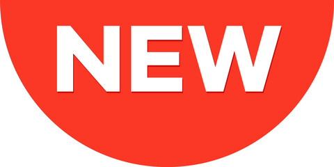 New label. Semi circle red mark for special product
