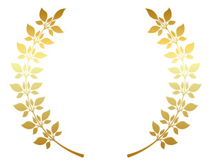 Golden laurel branches template. Premium quality sign