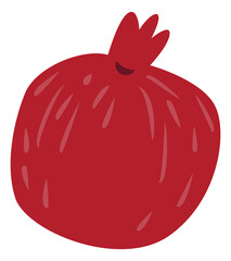 Pomegranate icon. Red ripe fruit in hand drawn style