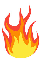 Cartoon flame. Burn symbol. Hot fire icon