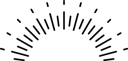 Explosion rays logo. Semi radial line pattern