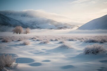 Obraz premium Sunrise in the mountains. Generative AI.