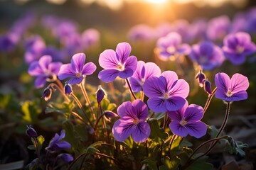 Wild violets in the garden - Powered by Adobe