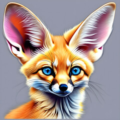 Beautiful Colored Pencil Art: Adorable Fox Drawing.(Generative AI)