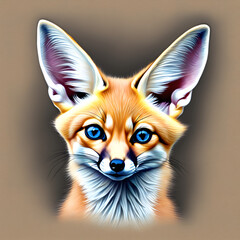 Fototapeta premium Beautiful Colored Pencil Art: Adorable Fox Drawing.(Generative AI)