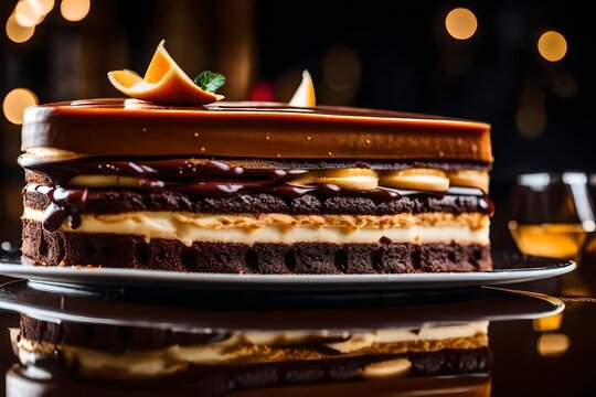 ﻿The Opera Cake is the main focus, and there is a nice restaurant in the back.. AI Generated