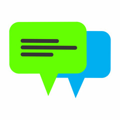 Chat Message Bubble Vector Icon Set. Communication icon. Speech bubble, dialogue. Set of web icons. Online communication. Conversations, SMS, Notifications, Group Chats. Chat icons in different styles