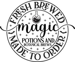 fresh brewed magic potions and botanical brews