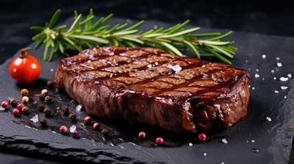 Ribeye steak from marbled beef medium rare, ribeye beef steak grilled perfectly