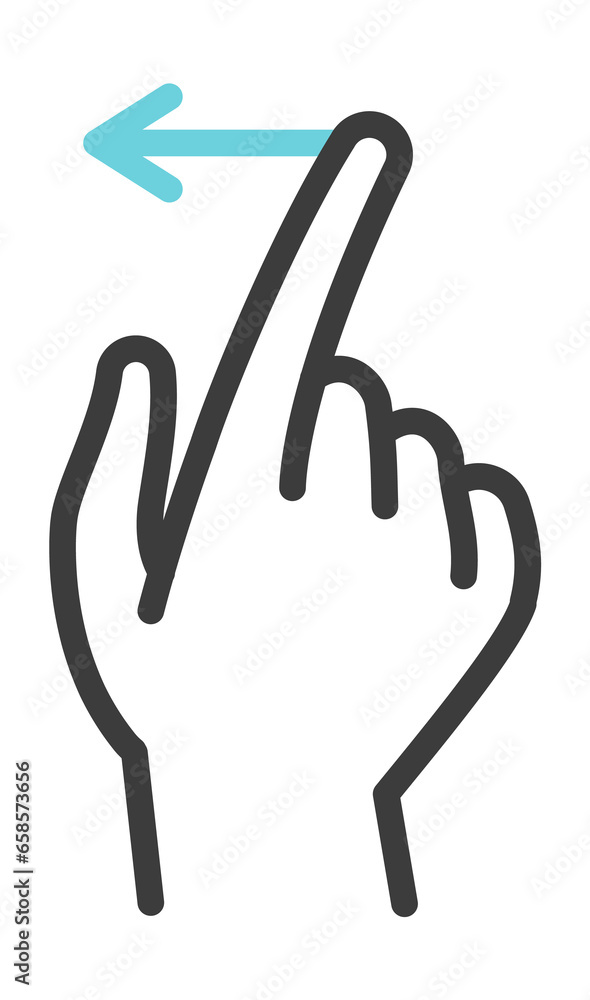 Poster horizontal slide hand gesture. touch screen scroll