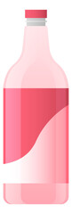 Pink glass bottle. Soda drink flat icon