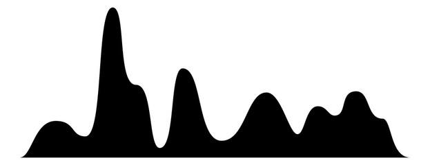 Sound amplitude. Black audio wave. Smooth form