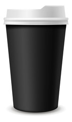 Takeaway coffee mockup. Realistic blank paper cup