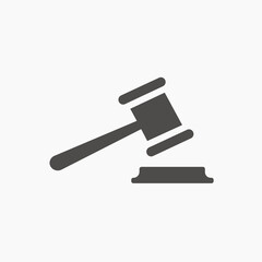auction icon vector isolated. gavel, judge, law sign symbol