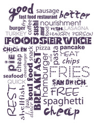 Food label. Advertising for fast food. Fast food. Business background or label.