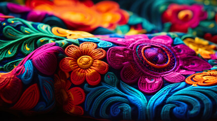 Traditional colorful Hispanic fabric