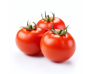 Red tomatoes isolated on a white background. Fresh red tomatoes