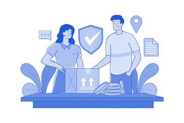 Shipping companies ensure parcel security during transport.