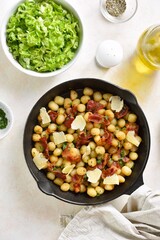 Potato gnocchi with bacon and parmesan cheese