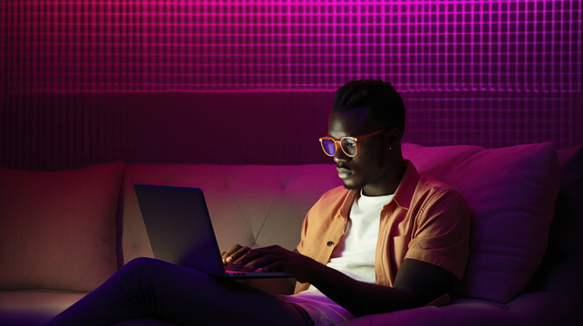 man working on laptop
