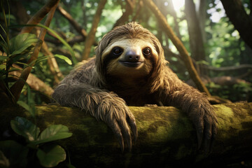 Obraz premium sloth in the rainforest
