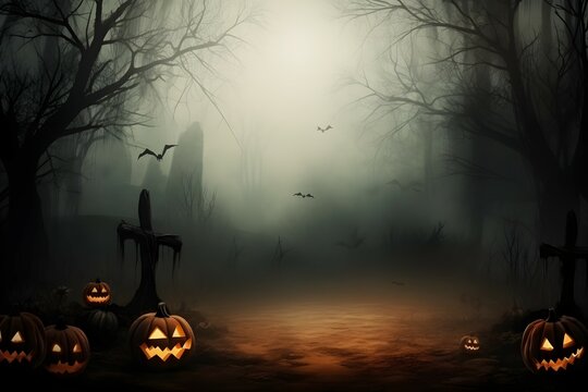 Halloween background, darkness and horror, Copy space.