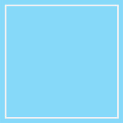 Blue background with a white frame for any text. Abstract background for cards and flyers. Vector flat illustration for banners and product presentation. Empty blue minimalistic background for design.