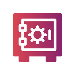 safe box flat gradient icon