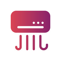 air conditioning flat gradient icon