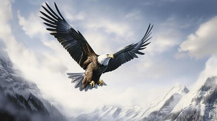Obraz premium Bald Eagle takes flight of Freedom