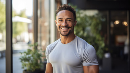 portrait of a fit young man - Powered by Adobe