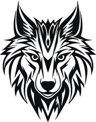 wolf logo design vector symbol graphic idea creative. wolf face vector design