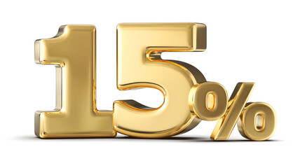 15 Percent Sale Discount - 3d Gold Number Discount