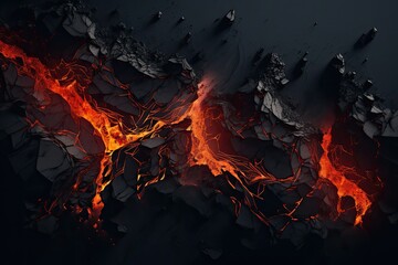 Graphic abstraction using volcanic motifs