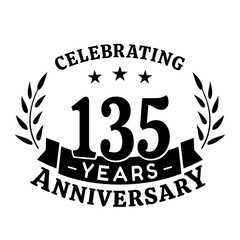 135th anniversary celebration design template. 135 years vector and illustration.